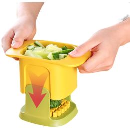 Multi-function Press Type Vegetable Slicer Household Kitchen Daily Slicer - yellow