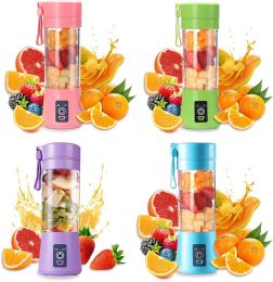 Portable 6 Blender; Personal Size Blender Juicer Cup; Smoothies and Shakes Blender; Handheld Fruit Machine; Blender Mixer Home - pink