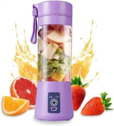 Portable 6 Blender; Personal Size Blender Juicer Cup; Smoothies and Shakes Blender; Handheld Fruit Machine; Blender Mixer Home - purple