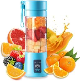 Portable 6 Blender; Personal Size Blender Juicer Cup; Smoothies and Shakes Blender; Handheld Fruit Machine; Blender Mixer Home - blue