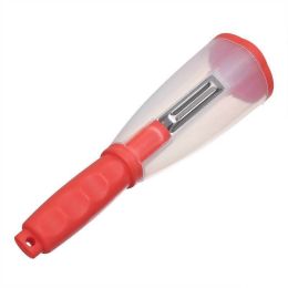 Multifunctional Storage Type Peeling Knife Peeling Knife With Storage Tube Peeler Peeling Apple - Red