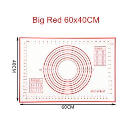 Silicone Baking Mat Pizza Dough Maker Pastry Kitchen Gadgets Cooking Tools Utensils Bakeware - Red