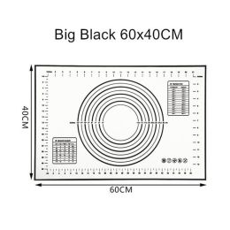 Silicone Baking Mat Pizza Dough Maker Pastry Kitchen Gadgets Cooking Tools Utensils Bakeware - Black