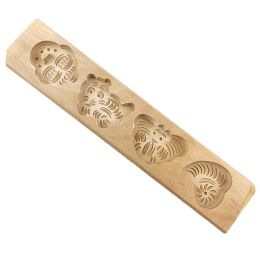 Wooden Moon Cake Mold Steamed Pumpkin Pie Pastry Rice Cake Wooden DIY Baking Mold Basket Tiger Butterfly Peach 25g - Default