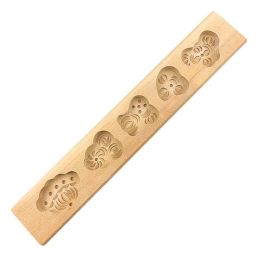 Wooden Moon Cake Mold Steamed Pumpkin Pie Pastry Mold Wooden DIY Baking Mold Gold Ingot Purse Cucurbit Seedpod Peach 20g - Default