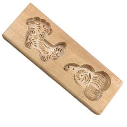 Wooden Mooncake Mold Pastry Mold Bean Paste Cake Baking Tools Dog Cucurbit 40g - Default