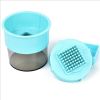 Plastic Garlic Press Multi-function Stainless Steel Ginger Presser Garlic Crusher Mincer Cutter Grater Dicing and Storage Kitchen Vegetable Tool - blu