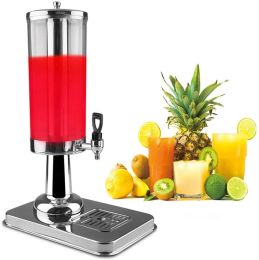 New Stainless Home/Commercial Restaurant Round Beverage Drink Dispenser Cold Drink Machine w/Cold Ice Juice Soy Milk Dispensers - 3L