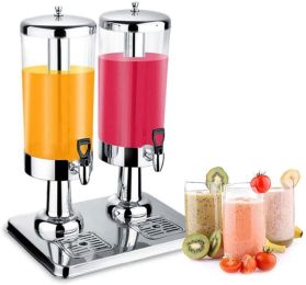 New Stainless Home/Commercial Restaurant Round Beverage Drink Dispenser Cold Drink Machine w/Cold Ice Juice Soy Milk Dispensers - 6L
