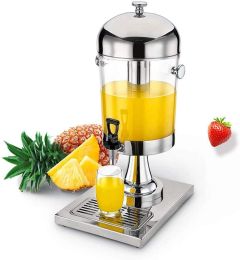 New Stainless Home/Commercial Restaurant Round Beverage Drink Dispenser Cold Drink Machine w/Cold Ice Juice Soy Milk Dispensers - 8L