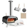 Patio Garden Outdoor Portable Kitchen Commercial Pizza Grill Ovens - Black & Silver - Stainless Steel