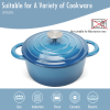 COOKWIN Enameled Cast Iron Dutch Oven with Self Basting Lid, Enamel Coated Cookware Pot 4.5QT - blue
