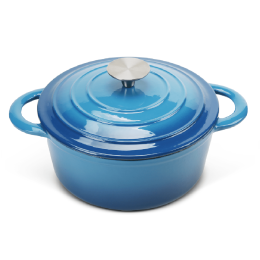 COOKWIN Enameled Cast Iron Dutch Oven with Self Basting Lid, Enamel Coated Cookware Pot 4.5QT - blue
