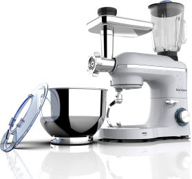Nurxiovo 3 in 1 Stand Mixer, 850W 6.5QT Kitchen Food Mixer with Tilt-Head 6 Speed, Electric Standing Mixers with Dough Hook, Whisk, Beater, Meat Blend