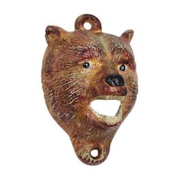 Bar Gift Elegant And Refined Design Cast Iron Bottle Opener - As pic show - Brown Bear