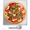 Party Dinner Steel Pizza Baking Plate Stone Baking Surface For Oven Cooking And Baking - Silver - 16" x 14" x 0.2"