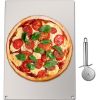 Party Dinner Steel Pizza Baking Plate Stone Baking Surface For Oven Cooking And Baking - Silver - 20" x 14.2" x 0.2"