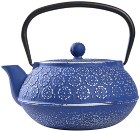 Classic Stylish Japanese -style Cast Iron Teapot With 304 Stainless Steel Infuser For Loose Leaf Tea - Blue - Cast Iron