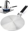 Heat Diffuser, 8 inch Simmer Ring Plate Induction Adapter Plate for Gas Stove Stainless Steel with Foldable Handle Induction Hob Ring Plate - 8 in