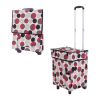 Foldable Shopping Cart with Wheels Oxford Fabric Trolley Bag Collapsible Reusable Tote Bags Grocery Cart for Travel Home Kitchen Supermarket  - Circle