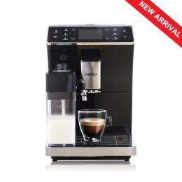 Dafino-202 Fully Automatic Espresso Maker, One touch Coffee Machine with Automatic Milk Frother for Cappuccino & Latte, Stainless Steel, Black - black