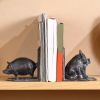 Decorative Cast Iron Heavy-Duty Pig Bookend - as pic