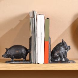 Decorative Cast Iron Heavy-Duty Pig Bookend - as pic