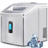 Portable Countertop Ice Maker Machine for Crystal Ice Cubes in 48 lbs/24H with Ice Scoop for Home Use - Silver