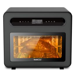 Steam Air Fryer Toast Oven Combo,26 QT Steam Convection Oven,6 Slice Toast,Stainless Steel - black
