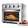 Toaster Oven Air Fryer Combo, Countertop Convection Oven ,4 Accessories & Recipes,Stainless Steel - Silver