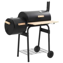 Classic Charcoal BBQ Offset Smoker - Black
