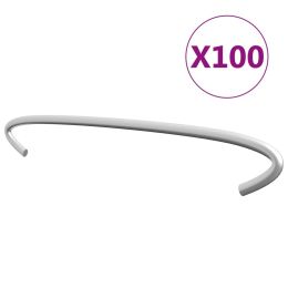 Gabion Hooks 100 pcs Galvanized Steel 7.9" - Silver