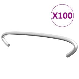 Gabion Hooks 100 pcs Galvanized Steel 3.9" - Silver