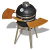 Kamado Barbecue Grill Smoker Ceramic 29.9" - Black