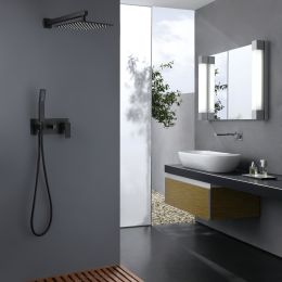 Trustmade 12 Inches Shower System Bathroom Luxury Rain Mixer Shower Combo Set Wall Mounted Rainfall Shower Head System, Rough-in Valve Body and Trim I