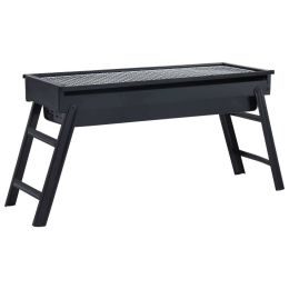 Portable Camping BBQ Grill Steel 23.6"x8.9"x13" - Black