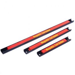 Kitchen 3 Pcs 8/12/18 Inch Magnetic Tool Holder Bar Organizer Storage Rack Knife Wrench - black & red - steel powder coating