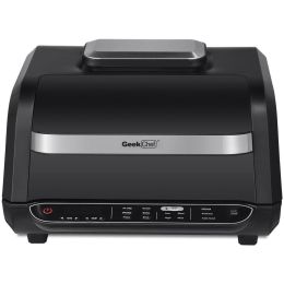 Indoor Grill 8-in-1 with Air Fryer Roast Bake Dehydrate Broil, with Extra Large Capacity - Default