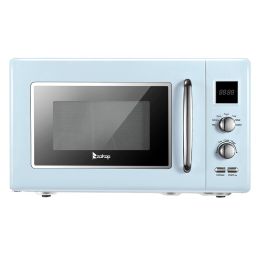 ZOKOP 23L / 0.9cuft Retro Microwave Oven With Display/Silver Handle RT - Blue