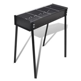 BBQ Stand Charcoal Barbecue Square 30" x 11" - Black