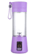 Portable blender, smoothie juicer cup-3D six blades, 13 ounces fruit blender, with 2000mAh USB rechargeable battery, ice tray, detachable cup - purple