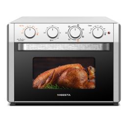 WEESTA Air Fryer Toaster Oven 24 Quart - 7-In-1,with Air Fry, Roast, Toast, Broil & Bake Function - Silver
