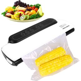 Vacuum Sealer Machine Automatic Air Sealing System 65KPA For Food Meal +10 Bags - White
