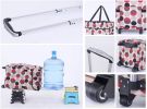 Foldable Shopping Cart with Wheels Oxford Fabric Trolley Bag Collapsible Reusable Tote Bags Grocery Cart for Travel Home Kitchen Supermarket  - Circle