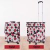 Foldable Shopping Cart with Wheels Oxford Fabric Trolley Bag Collapsible Reusable Tote Bags Grocery Cart for Travel Home Kitchen Supermarket  - Circle