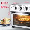 Toaster Oven Air Fryer Combo, Countertop Convection Oven ,4 Accessories & Recipes,Stainless Steel - Silver