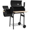 Classic Charcoal BBQ Offset Smoker - Black