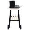 Charcoal BBQ Stand with Wheels - Black
