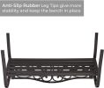 50" Outdoor Patio Bench, Cast Iron 2-Person Metal Bench with Floral Design Backrest, Patio Furniture Chair for Porch Park Garden, Dark Brown - Dark Br