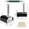 Patio Garden Outdoor Portable Kitchen Commercial Pizza Grill Ovens - Black & Silver - Stainless Steel